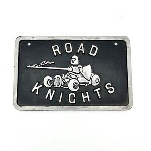 Rare Vintage Road Knights Cast Aluminum Plaque‎ Automotive Garage Decor Car Club